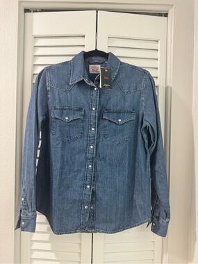 Levi's Blue Denim Western Shirt - Pearl Snap Front